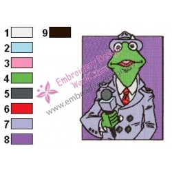 Announcer Kermit Muppets Embroidery Design